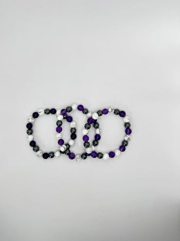 Amethyst & Howlite Crystal Bracelet – Calm & Spiritual Balance