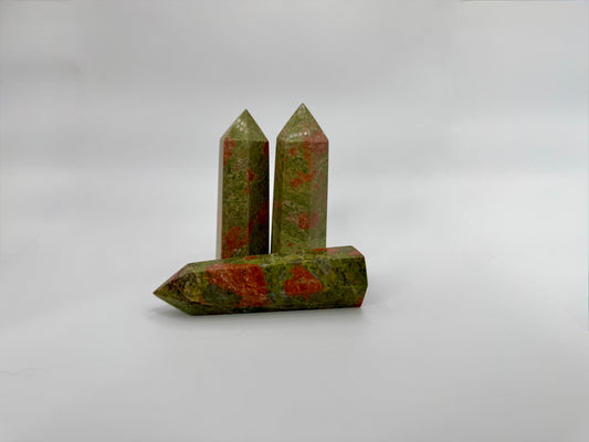 Unakite Crystal Tower – Emotional Healing & Heart Chakra