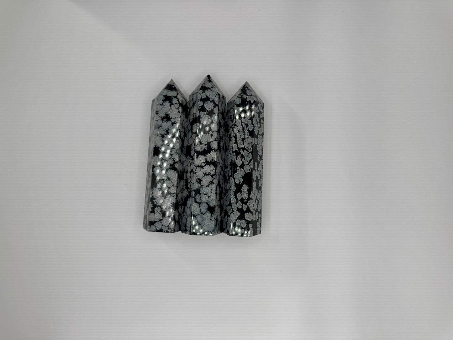 Snowflake Obsidian Crystal Tower – Protection, Balance &amp; Grounding