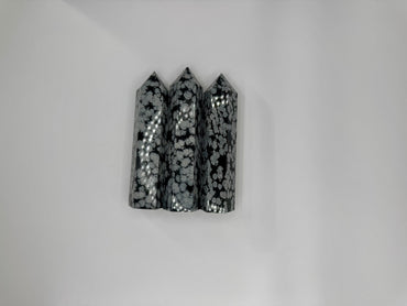 Snowflake Obsidian Crystal Tower – Protection, Balance &amp; Grounding