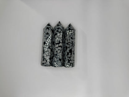 Snowflake Obsidian Crystal Tower – Protection, Balance &amp; Grounding