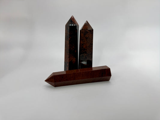 Mahogany Obsidian Crystal Tower – Protection, Strength &amp; Grounding