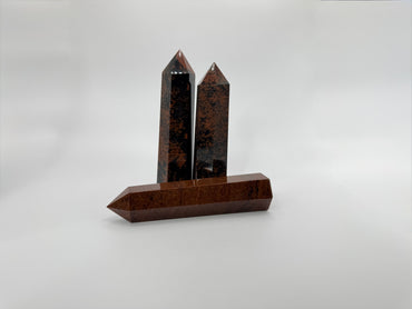 Mahogany Obsidian Crystal Tower – Protection, Strength &amp; Grounding