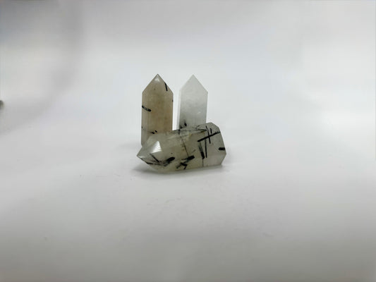Mini Tourmalinated Quartz Crystal Tower – Protection, Balance & Energy Cleansing