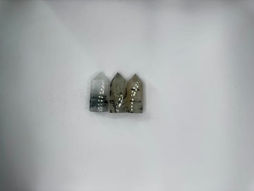 Mini Tourmalinated Quartz Crystal Tower – Protection, Balance & Energy Cleansing