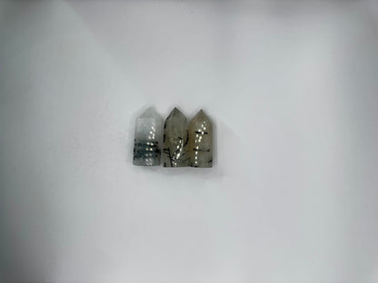 Mini Tourmalinated Quartz Crystal Tower – Protection, Balance & Energy Cleansing