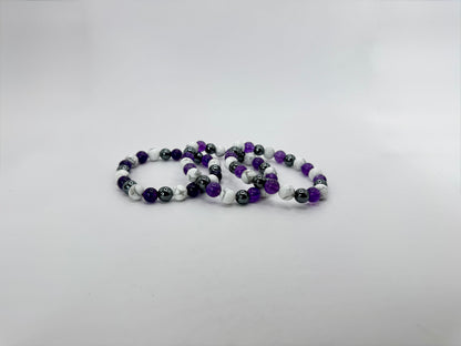 Amethyst & Howlite Crystal Bracelet – Calm & Spiritual Balance