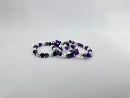 Amethyst & Howlite Crystal Bracelet – Calm & Spiritual Balance