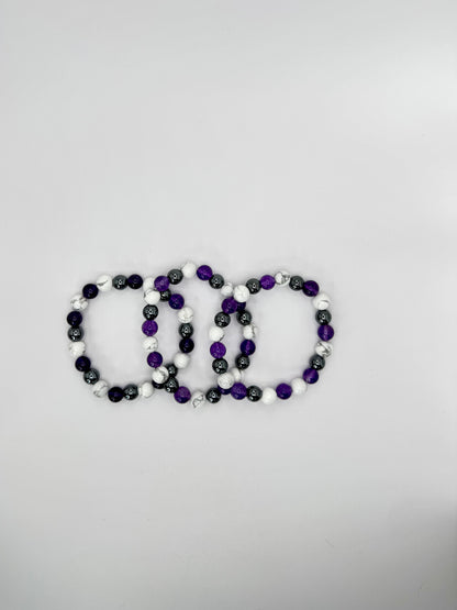 Amethyst & Howlite Crystal Bracelet – Calm & Spiritual Balance