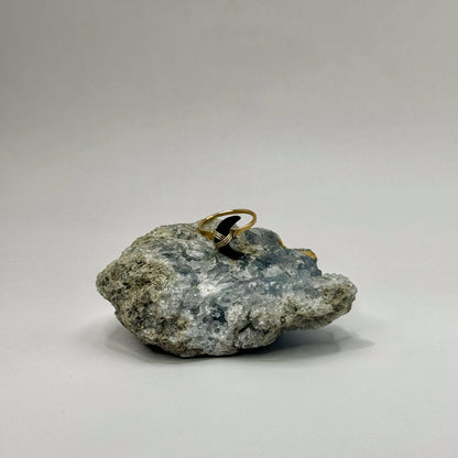 Lunar Essence Set – Black Onyx Crescent Moon Necklace, Ring & Earrings